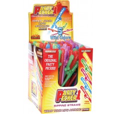 Party Pecker Sipping Straws Display (Assorted Colors)