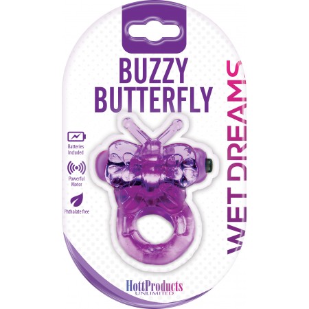 Buzzy Butterfly Cock Ring (Purfect Pets Series purple)