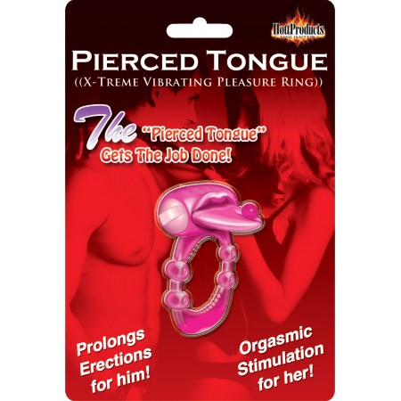 Pierced Tongue Vibrating Cock Ring (magenta)