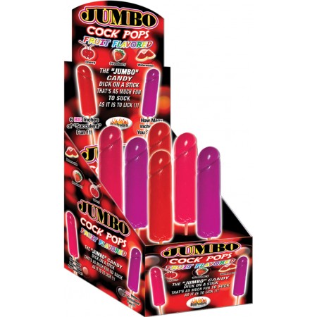 Fruit Flavored Jumbo Candy Cock Pop Display