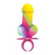 Rainbow Candy Cock Finger Ring Display