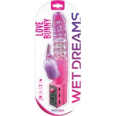 Love Bunny Vibrator with Triple Row Rotating Pleasure Beads  (pink)