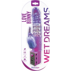 Love Bunny Vibrator with Triple Row Rotating Pleasure Beads  (purple)