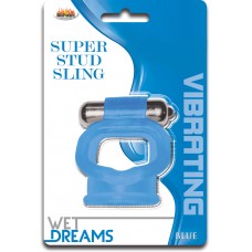 Super Stud Sling with Vibe Cock Ring (blue)