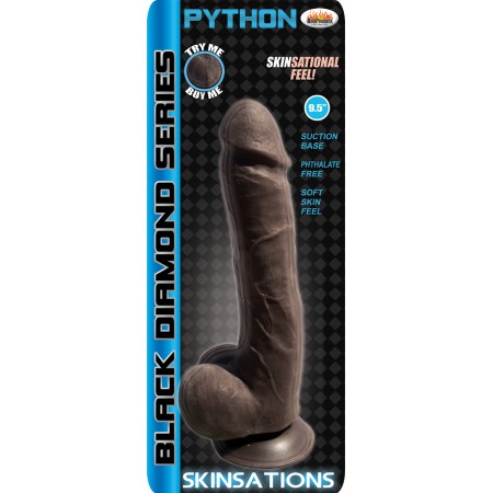 Python - 9.5" Suction Cup Dildo (black)
