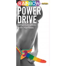 Rainbow Power Drive Strap-On Dildo