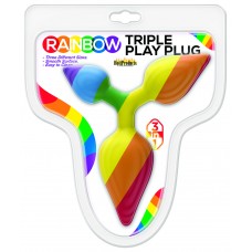 Rainbow Triple Play Butt Plug