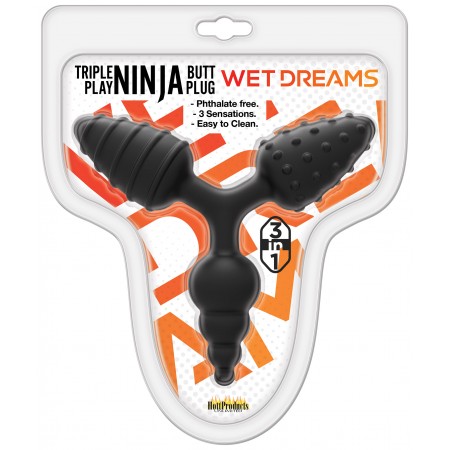 Triple Play NINJA Butt Plug (black)