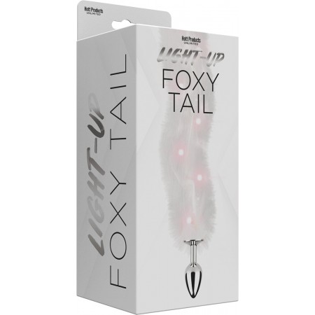 Light Up  Foxy Tail Butt Plug - white