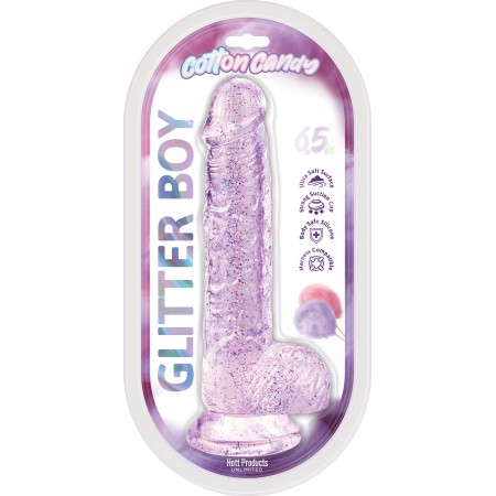 Cotton Candy - Glitter Boy 6.5" Suction Cup Dildo purple
